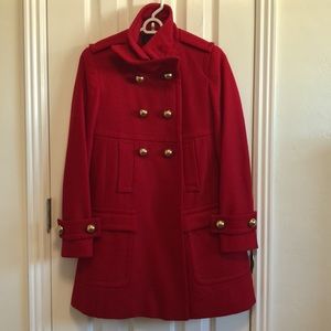 Victoria’s Secret Via Ladies Vintage 100% Wool Military Button Pea Coat Jacket